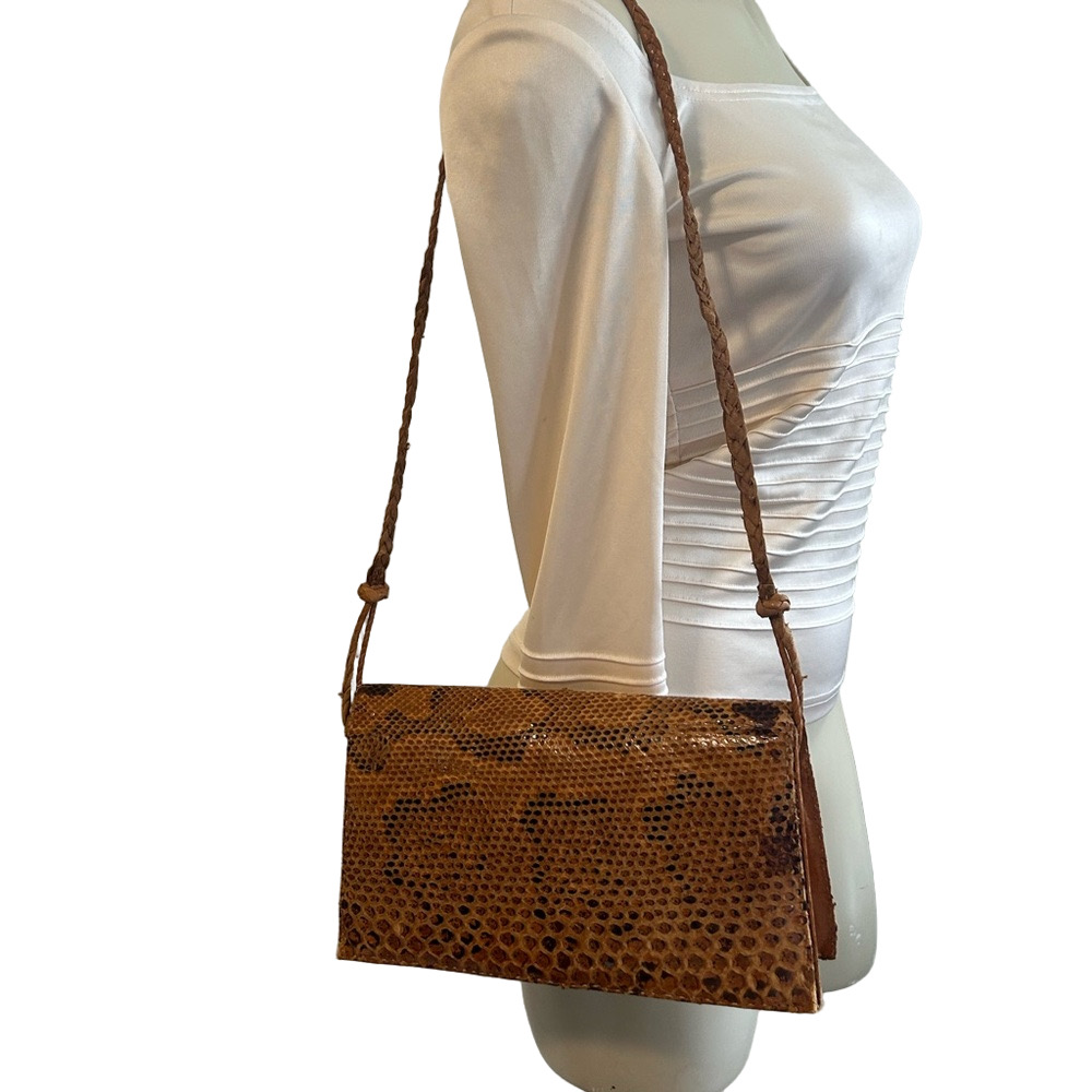 Unbranded Elegant light Brown Snakeskin ?? thin Shoulder Bag as is